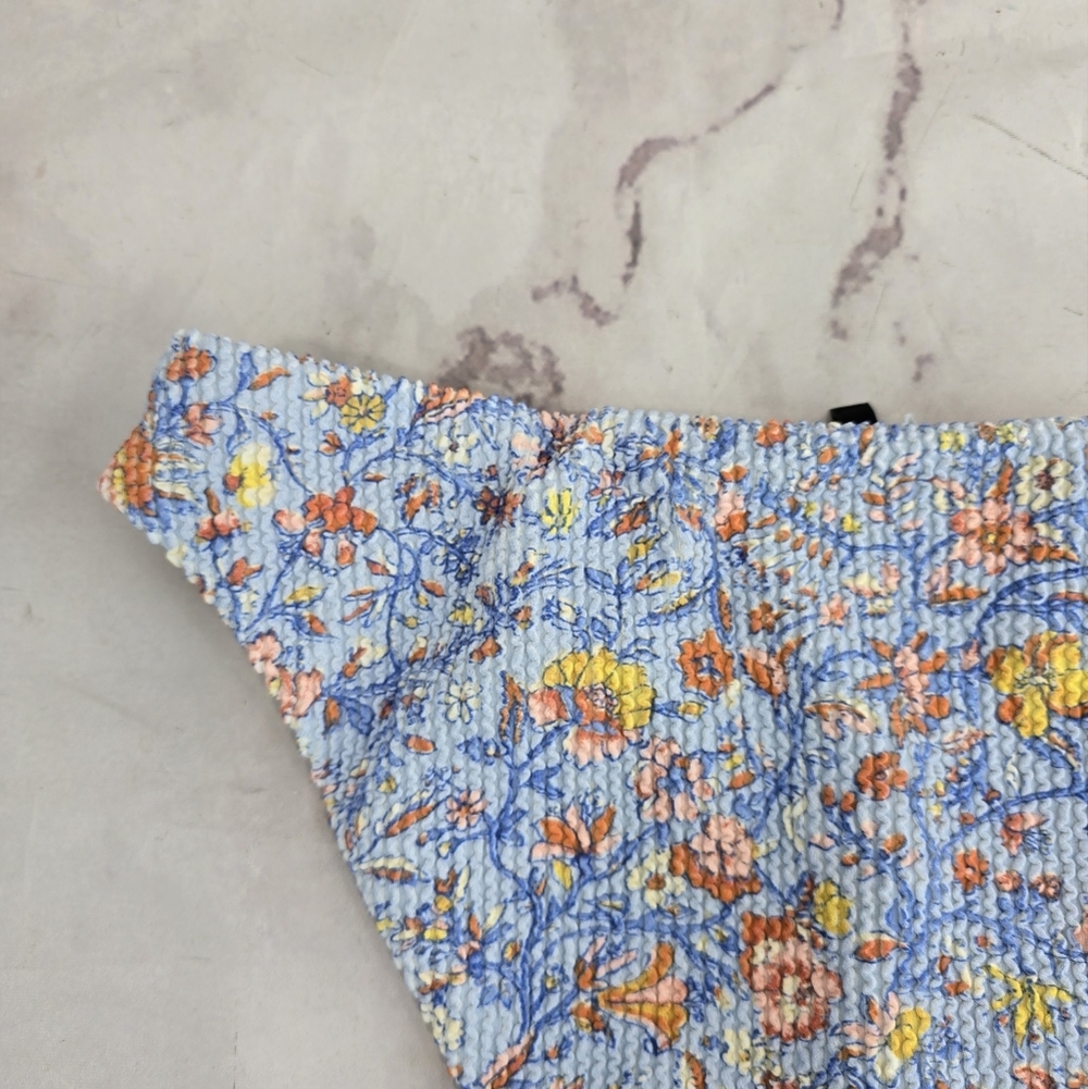 J Crew Swim Bottom Blue Hipster Scrunchie Cheeky High Afternoon Floral BH514 - Picture 6 of 9